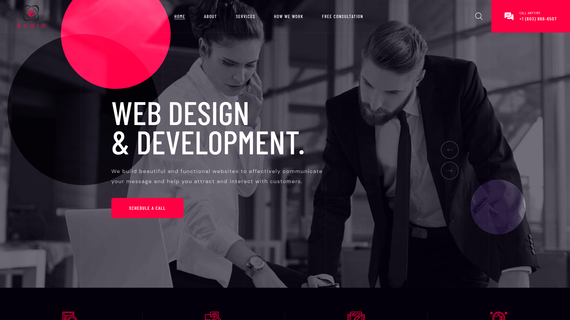 Exaio — web design, digital marketing, and cryptocurrency solutions website built by Point Presence